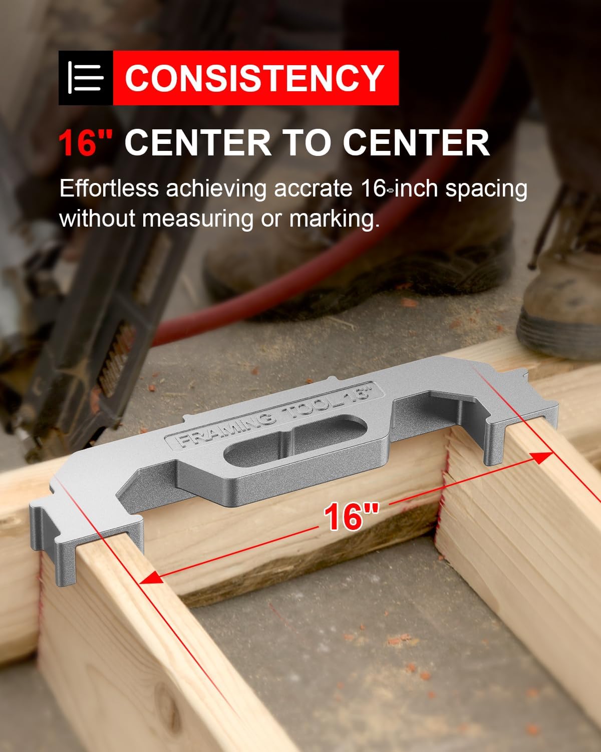  Framing Tools, 16" On-Center Stud Layout Tool & Framing Jig thumbnail
