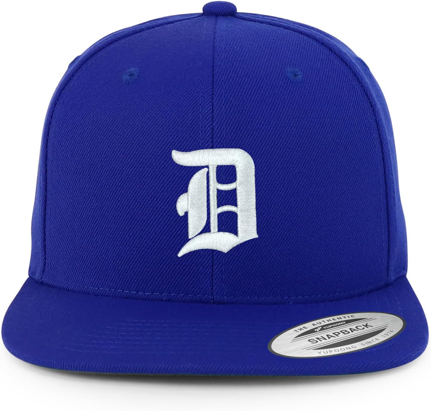 Trendy Apparel Shop Old English D Embroidered Flat Bill Snapback Cap
