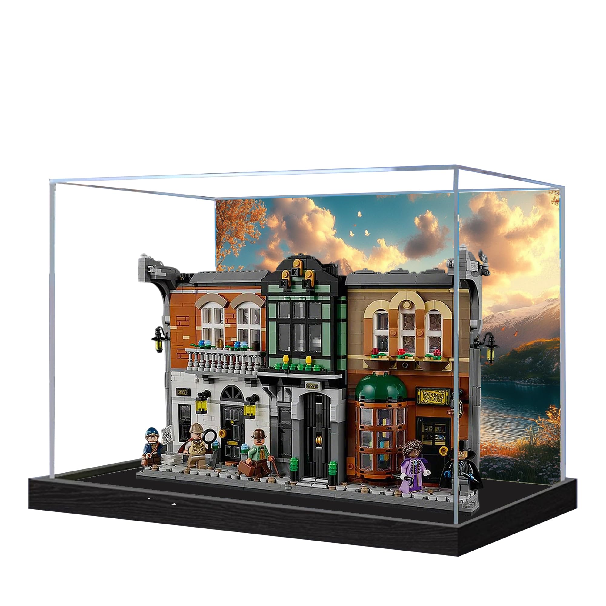 Acrylic Display Case for Lego 10351 Sherlock Book Stand Building Set,Clear Display Case, Dust-Proof Display Case Compatible with Lego 10351(Only Display Case) (Background 3MM)