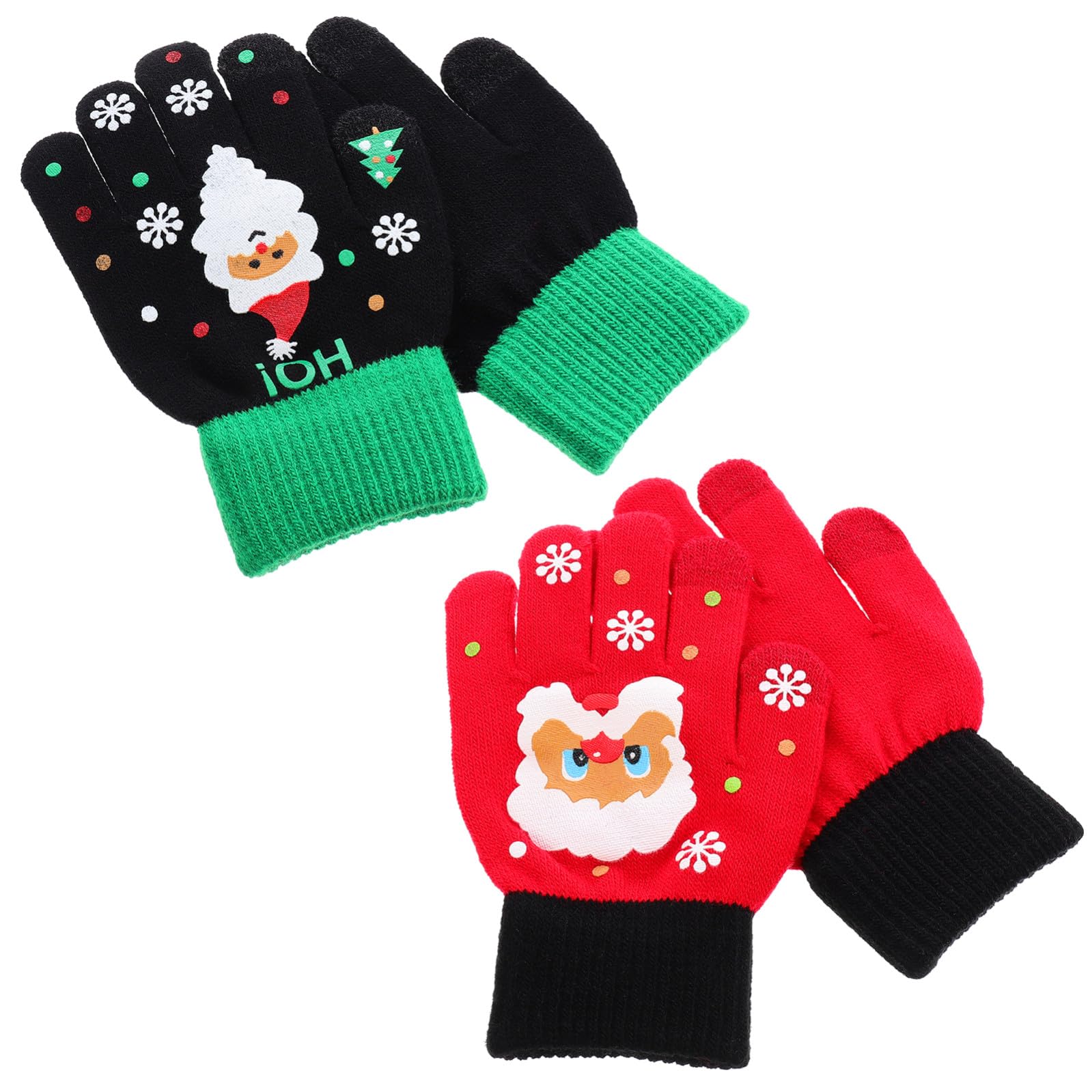 LIFKOME Guantes Calientes para Niños de Punto Navideños, Guantes de Invierno Dedos Completos, Tejido Elástico Transpirable, Talla Pequeña para Estudiantes, Adecuado para Exteriores