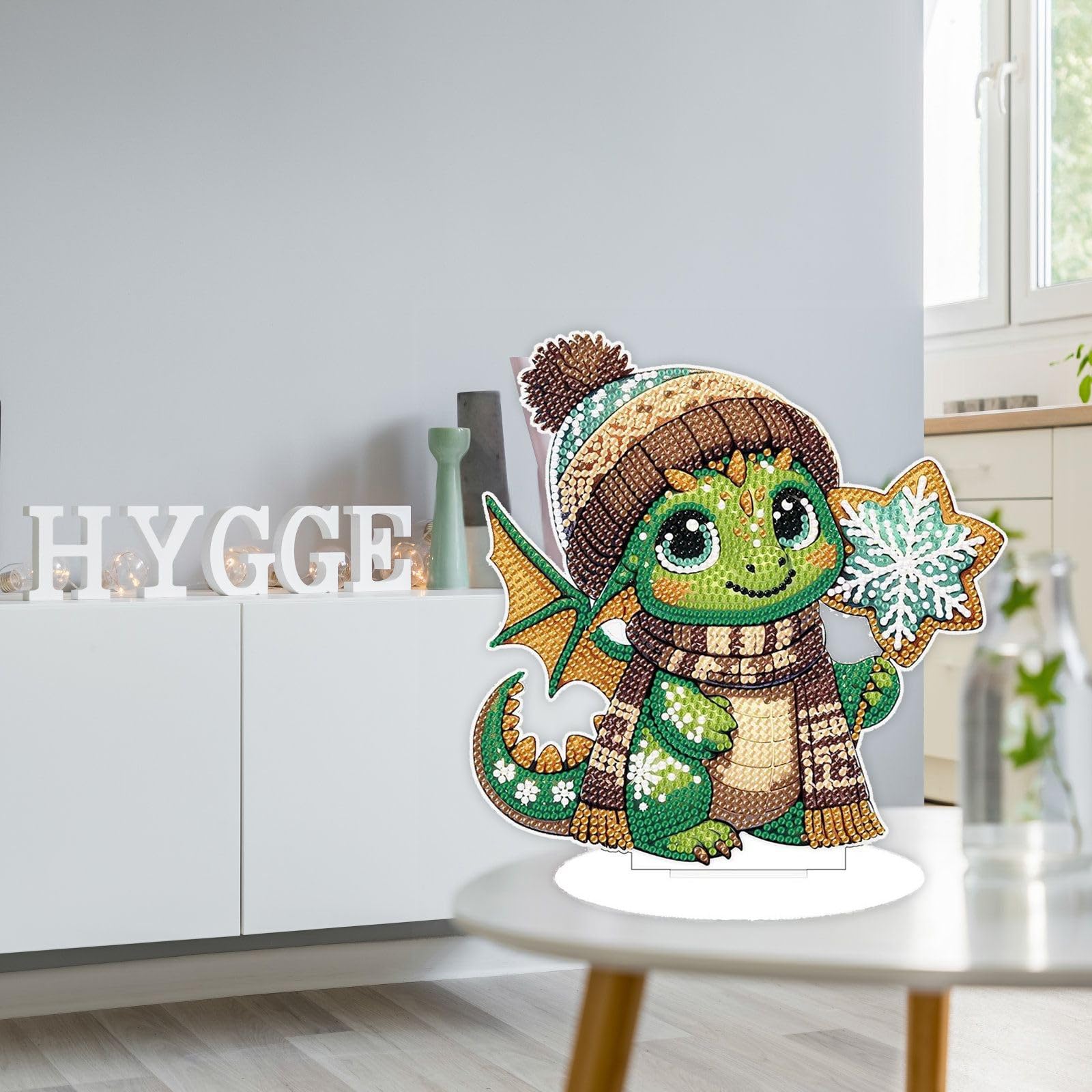 ARTopet 3Pcs DIY Diamond Desktop Ornament Special Shaped Crystal Pterosaur Acrylic Diamond Art Painting Tabletop Ornaments Single Sided Diamond Home Decor