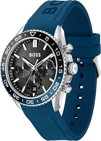 BOSS Chronograph Quartz Watch for Men RUNNER Collection with Stainless Steel Bracelet or Silicone Strap