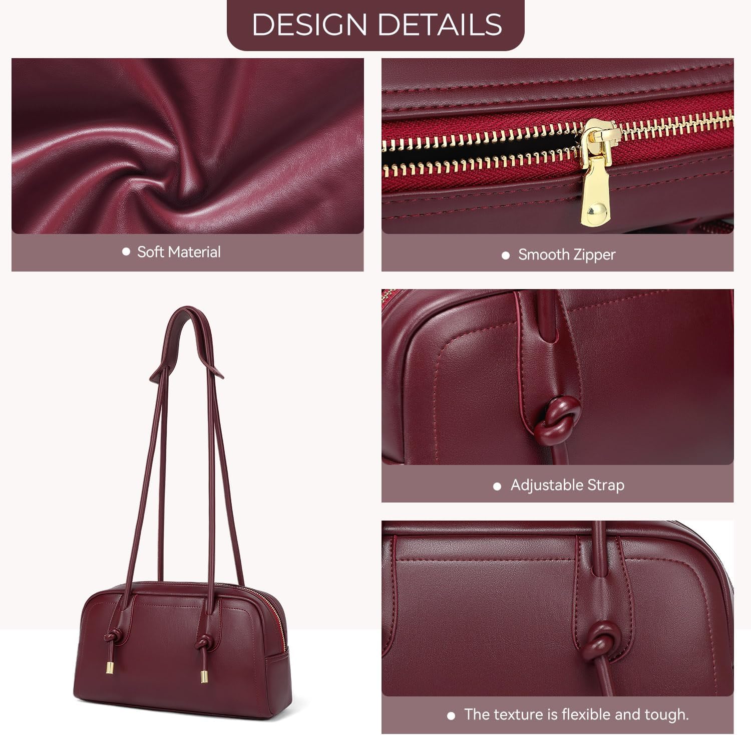 Peacocktion Shoulder Bag for Women Vegan Leather Trendy Hobo Purses Handbags for Everyday Travel