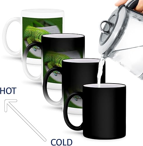 Miniatura 3 de 3dRose Sandy Mertens animalesGecko CameoTazas, NegroBlanco