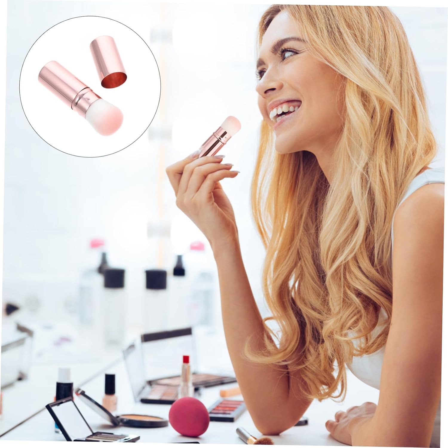 Makeup Brush Blush Brush Foundation Compact Women Makeup Tool Soft Synthetic Bristles