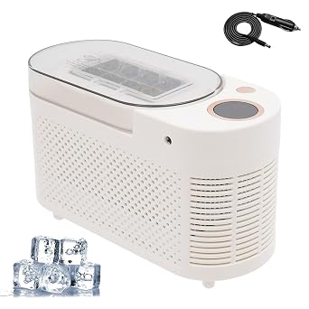 Ice Making Machine, Compact Countertop Ice Maker, Makes 8 Cubes in 15 Minutes, Automatic with Clear Cover, Heat Dissipation, Ideal for Home, Office, Camping