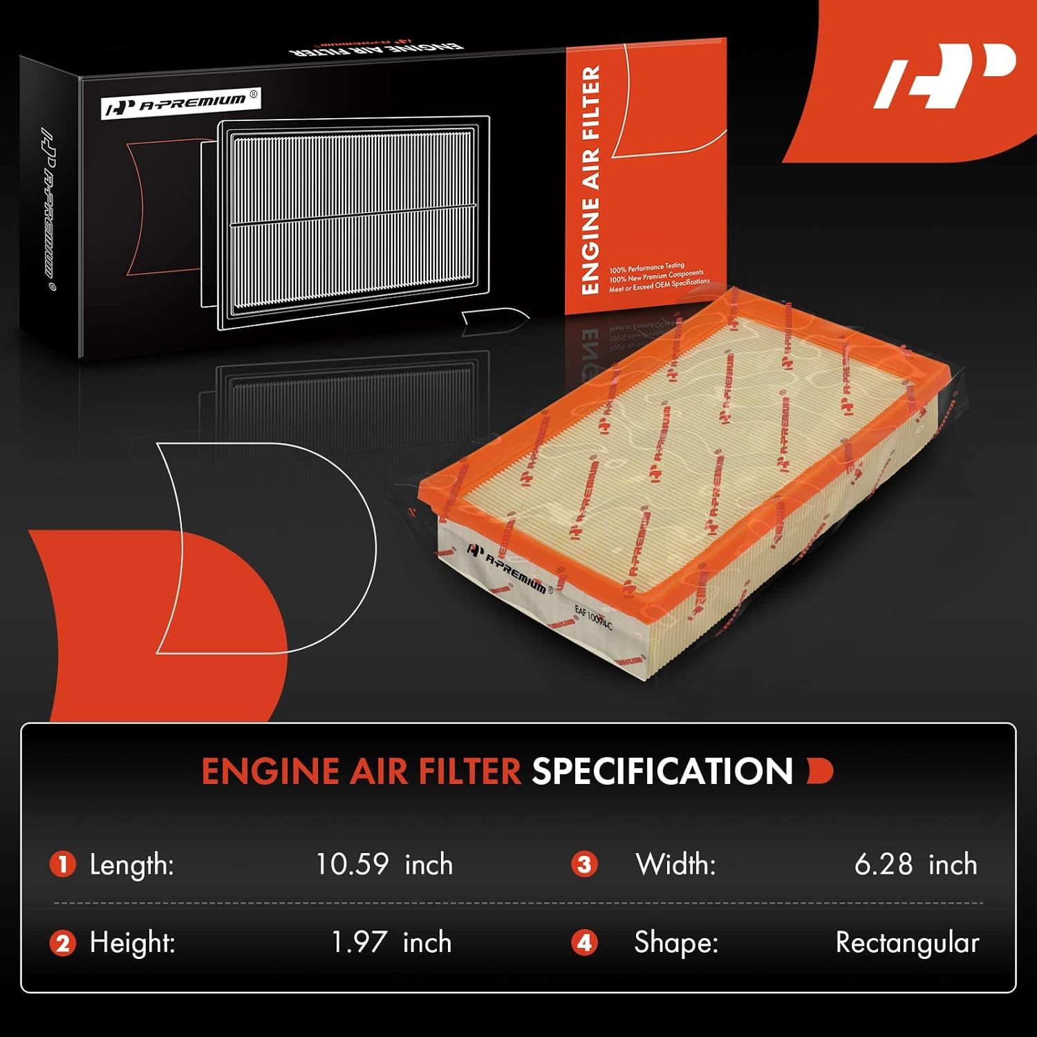 A-Premium 2-PC Engine Air Filter Compatible with Ford Fusion 2006-2012 & Mazda 6 2009-2013 & Mercury Milan 2006-2011, 2.3L 2.5L, Flexible Panel, Replace# 6E5Z9601EA