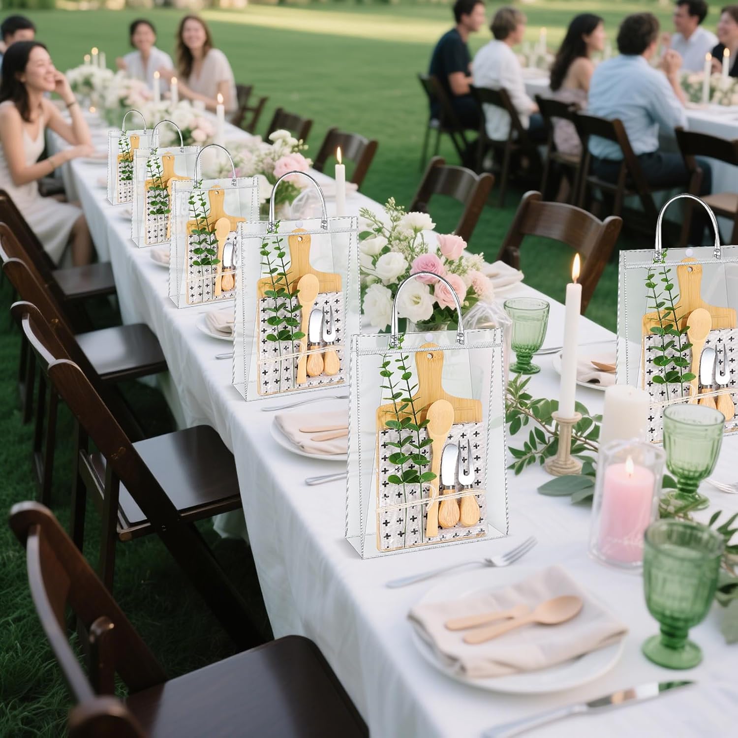 6 Sets Baby Shower Games Prize Pack – Winners Prize Set with Bamboo Cheese Board Set, Thank You Card and Gift Bags for Fun Baby Shower Game Gifts, Wedding & Bachelorette Party Favors