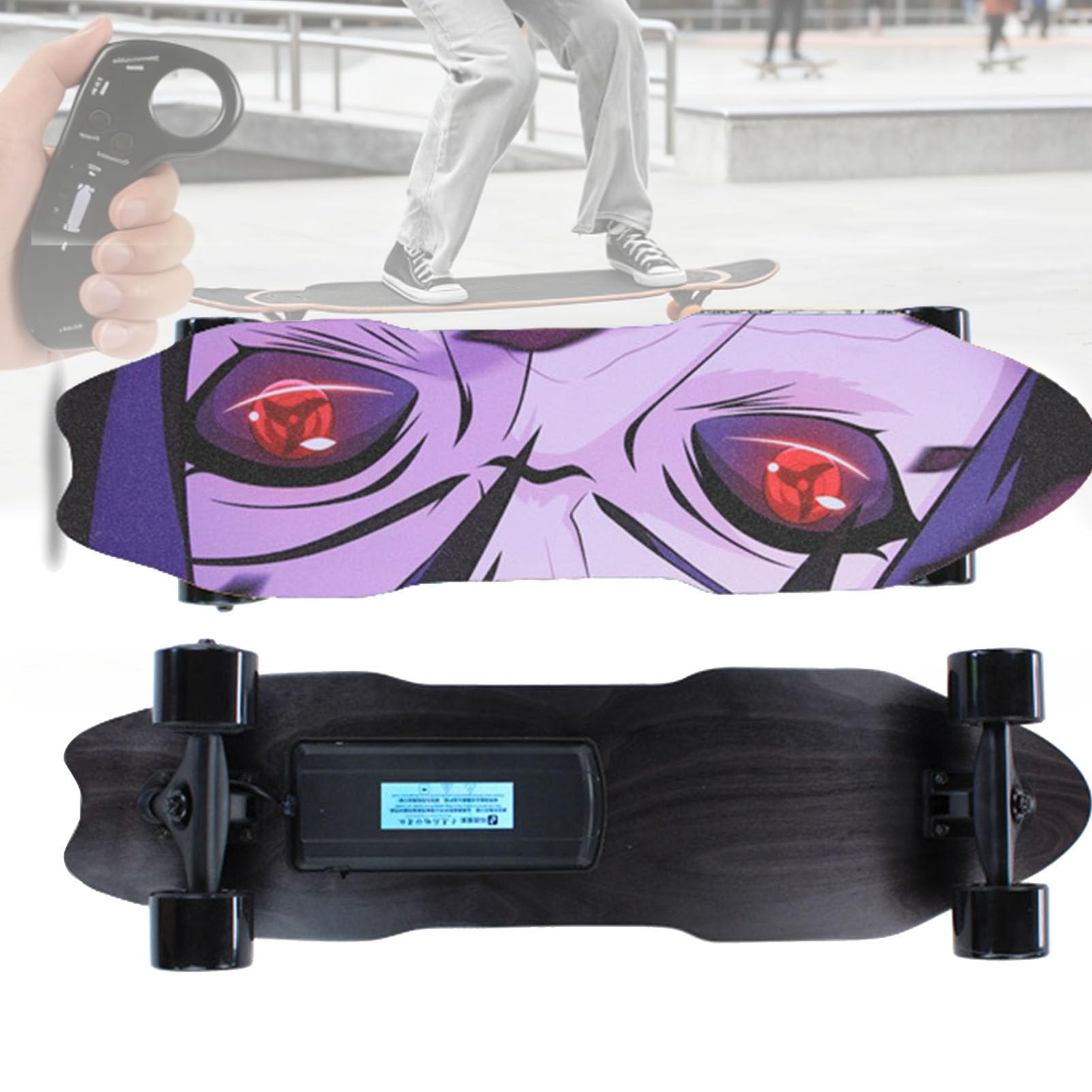 Skateboard électrique avec télécommande, longboard étanche, 7 plis d'érable, autonomie de 15 km, vitesse maximale de 25 km/h, idéal pour les débutants et les adultes souhaitant se déplacer en ville A