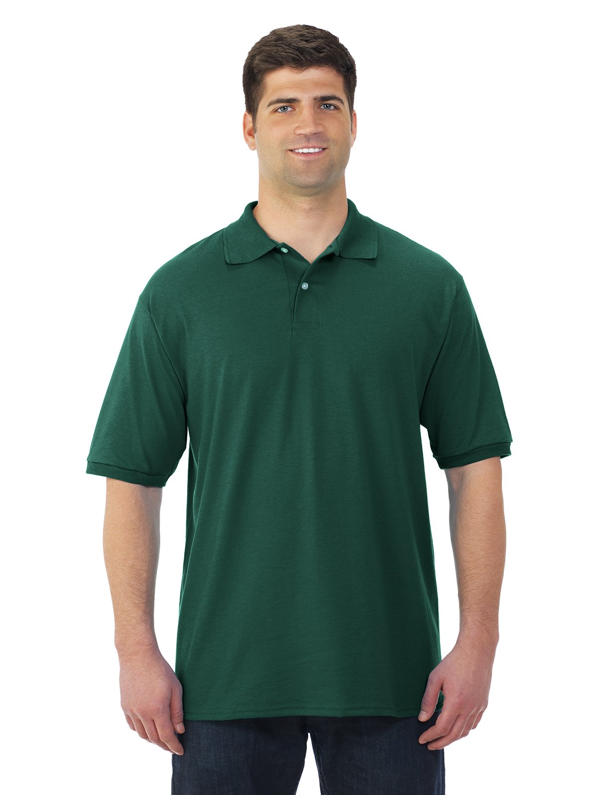 Jerzees Men's 50/50 Cotton-Polyester T-Shirt, Forest Green, Medium - SpotShield Stain Resistant - View #8