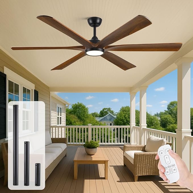 Ventilador de Techo 72 Pulgadas con Luz y Control Remoto 110