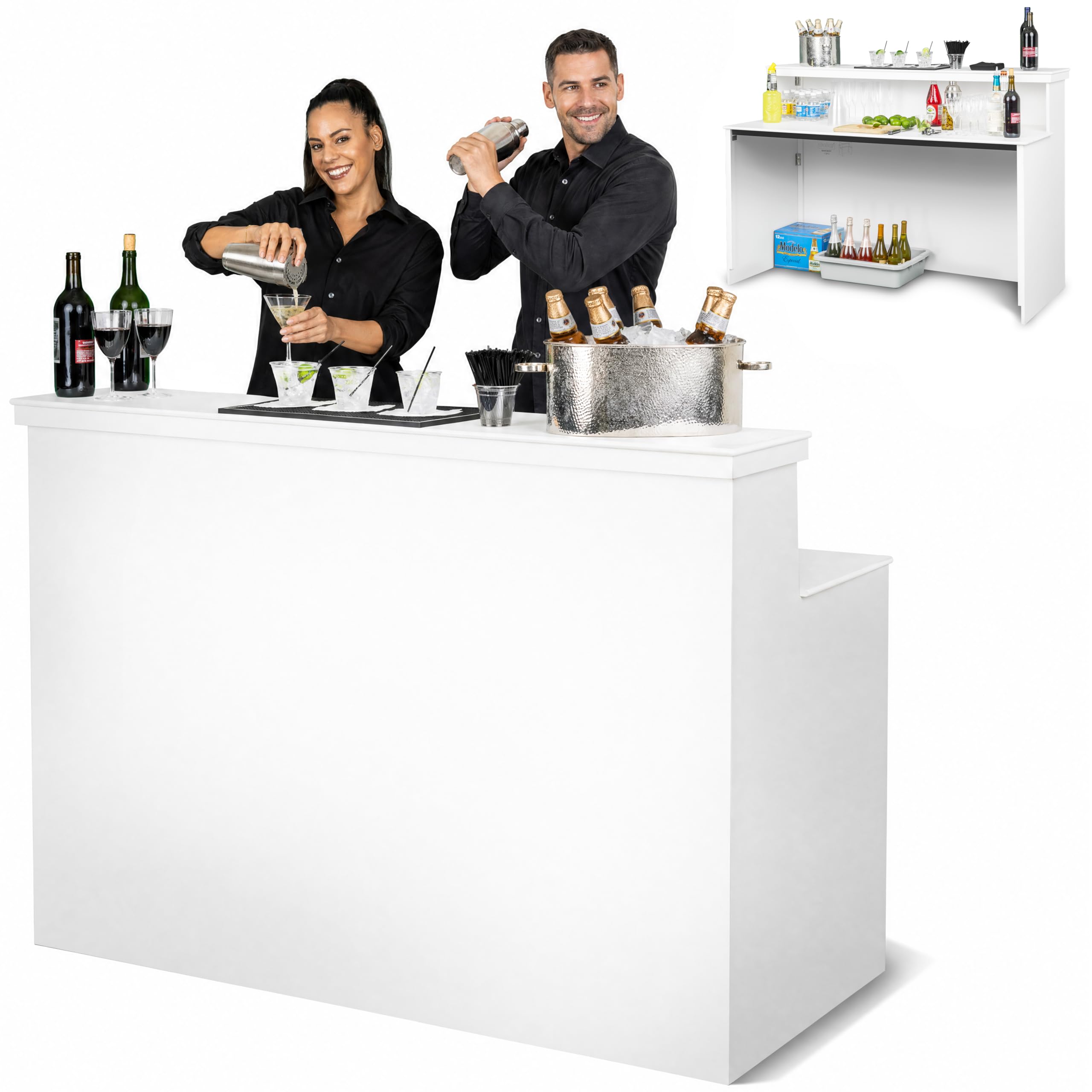 Photo 1 of GoBar Elite Portable Bartending Table - White