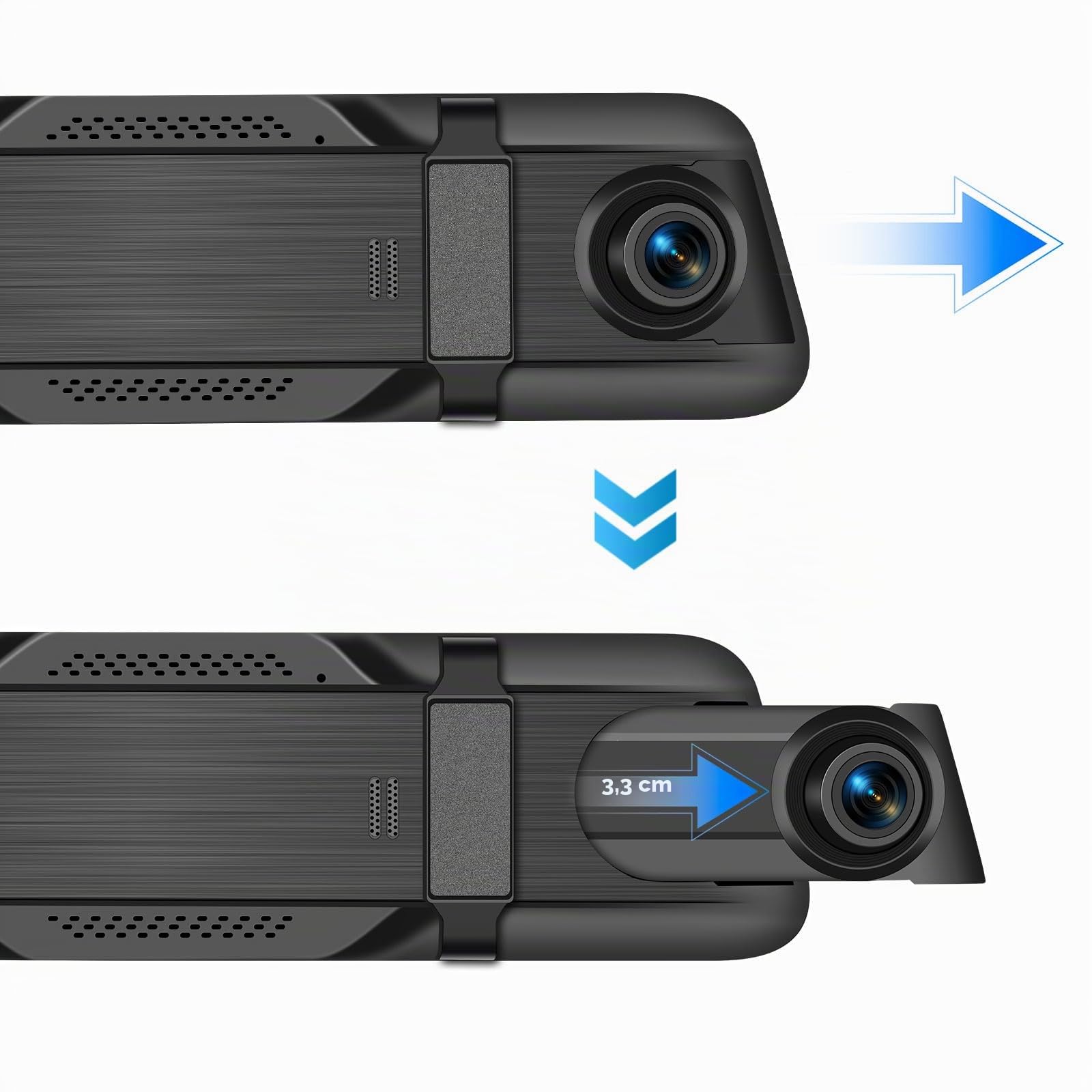 Inefala Dash Cam Rétroviseur 9,66 Écran Tactile 4K WiFi&APP GPS Carte 64 Go