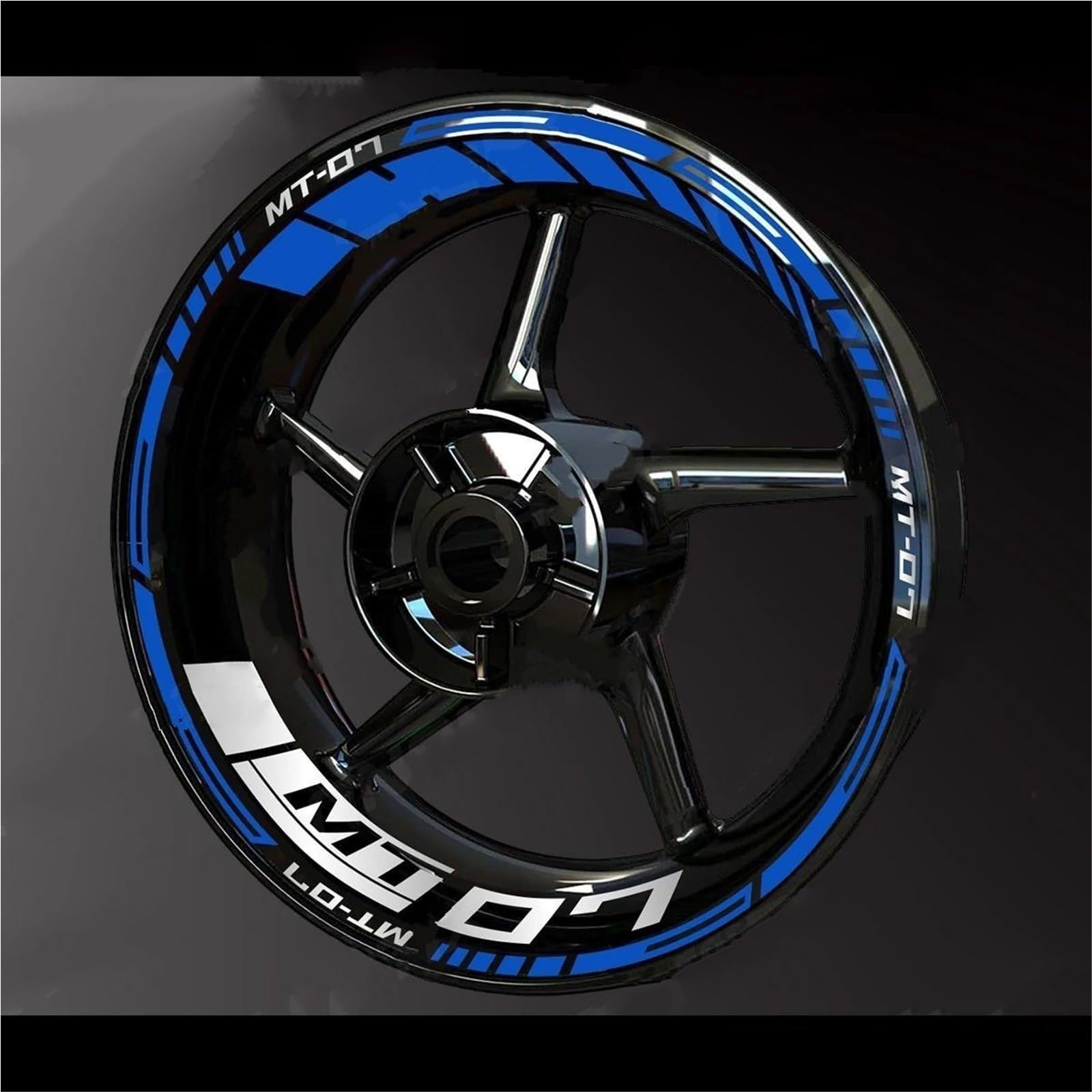 Motorcycle Wheel Stickers Night Reflective Decorative Rim for Yamaha MT-07 MT07 2025 2024 2023 2022 2021 2020 2019(Color16)