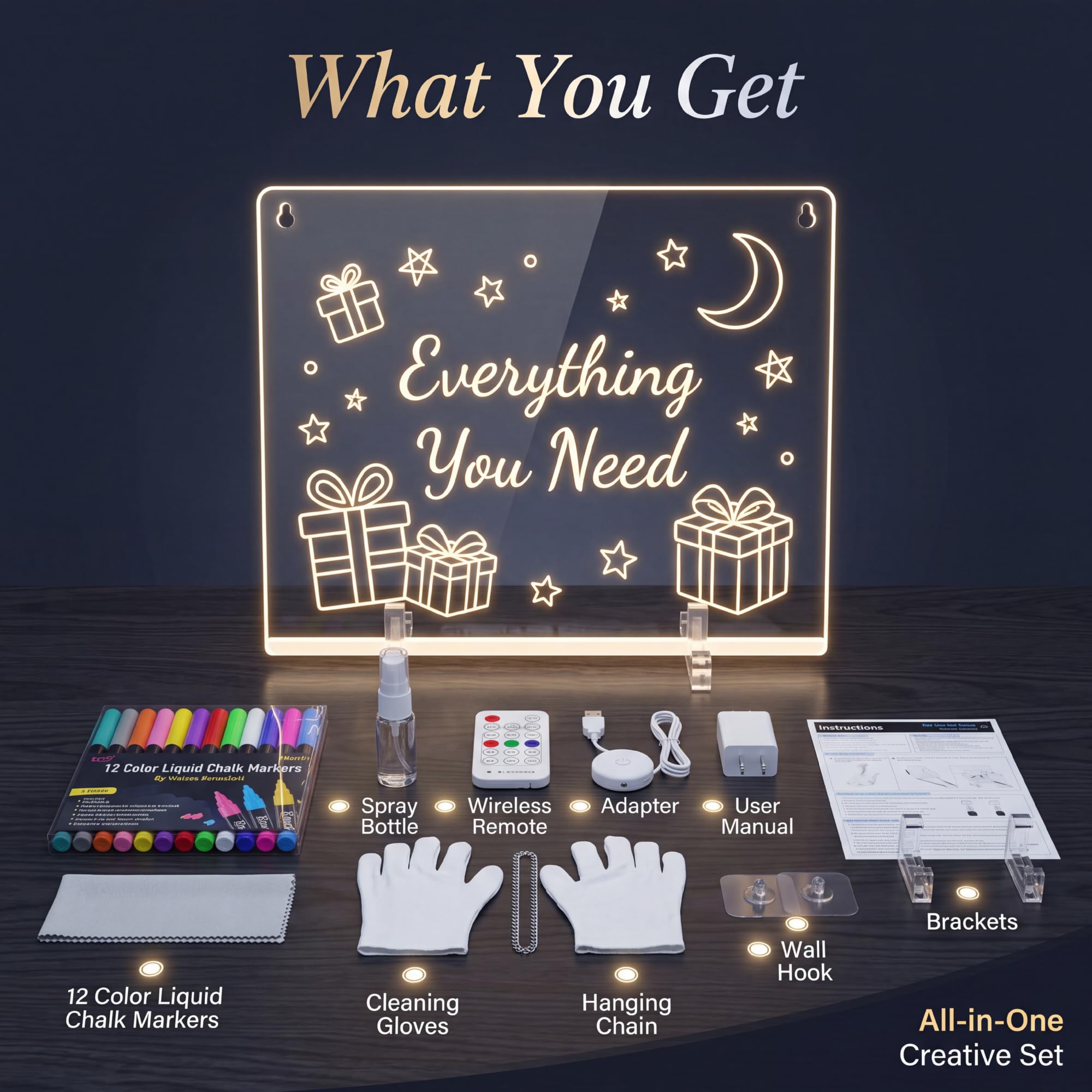 Planche à dessin LED pour enfants, planche à dessin lumineuse avec 12 marqueurs, télécommande, 7 couleurs, 4 modes, tableau lumineux réutilisable en acrylique pour adolescentes, cadeau pour