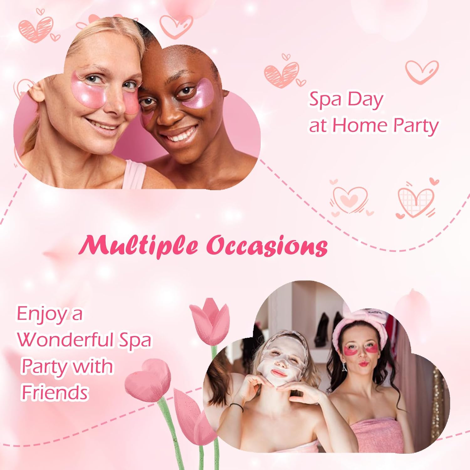 108 PCS Spa Party Supplies for Women, Spa Party Favors Include Facial Masks, Lip Mask, Lip Balm, Under Eye Patches, Foot Bath Bombs & Hand Cream, Christmas Gifts for Women Birthday Sleepover Party