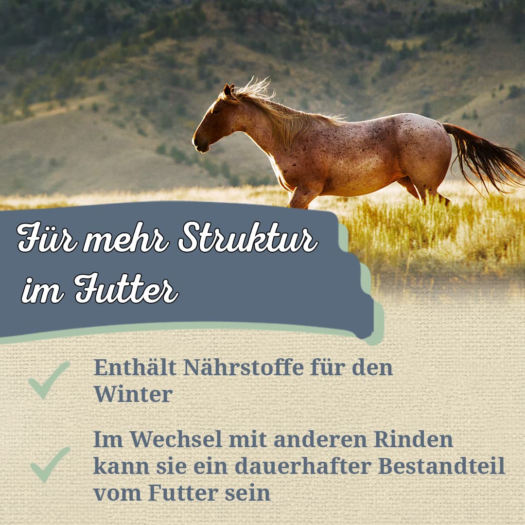Krauterie Weidenrinde für Pferde, geschnitten (2000 g) | Artgerechtes Einzelfuttermittel für Pferde in Spitzenqualität - frei von Zusatzstoffen, getreidefrei, zuckerfrei, melassefrei