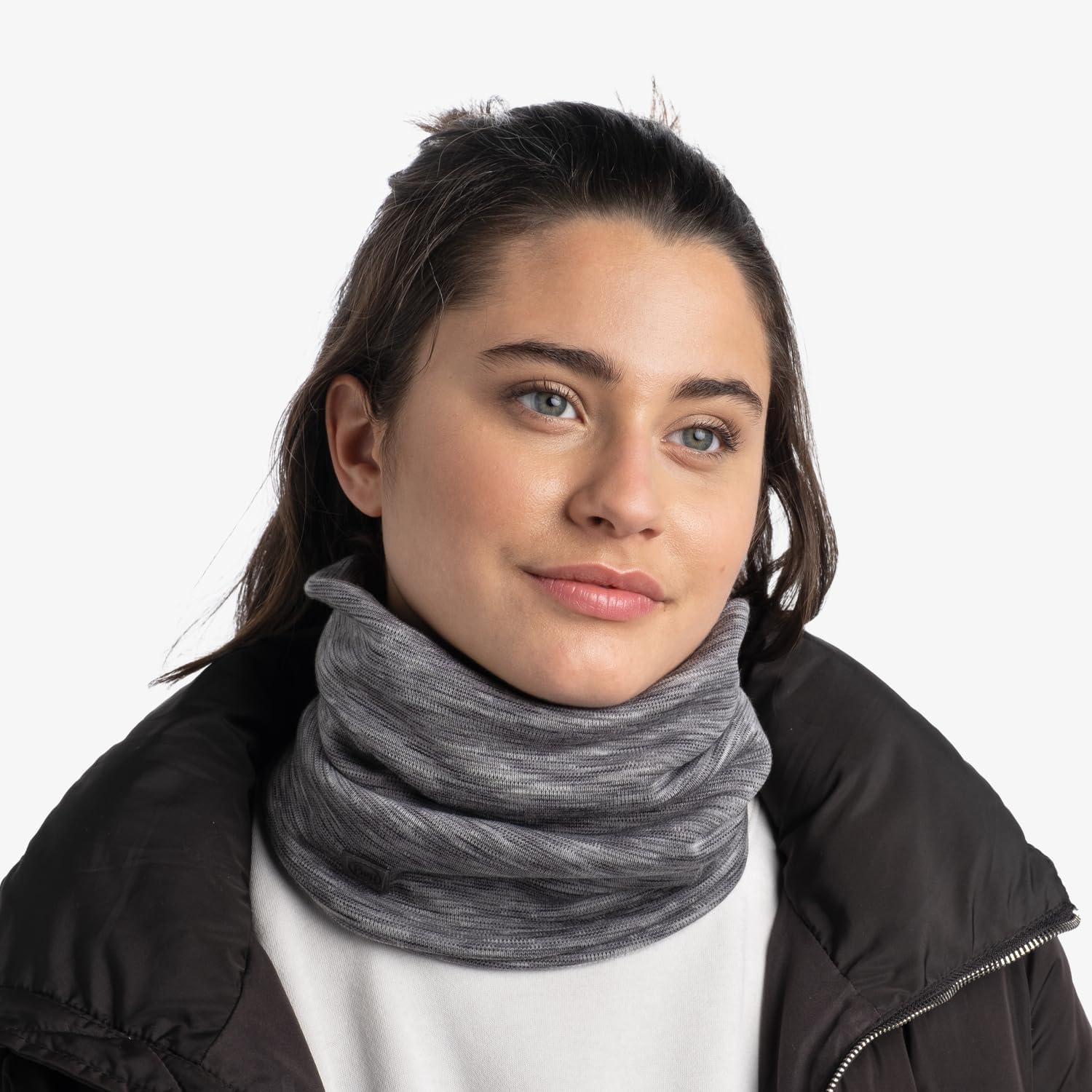 BUFF Unisex Merino Wool Heavyweight Tubular Bandana Scarf - Fog Grey