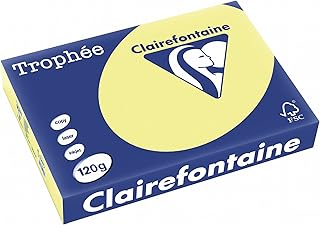 Clairefontaine Trophée 1023C - Resma de papel, 250 hojas, A4, 21 x 29.7 cm, color amarillo junquillo