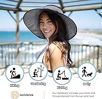 Vista 22 de Simplicity - Sombrero con protección solar UV UPF 50 para mujer, convertible en visera para playa