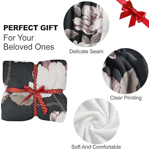 Miniatura 3 de BTZO Manta floral de flores silvestres, manta con patrón de flores, suave, cálida y acogedora, manta de felpa, mantas de felpa para decoración del