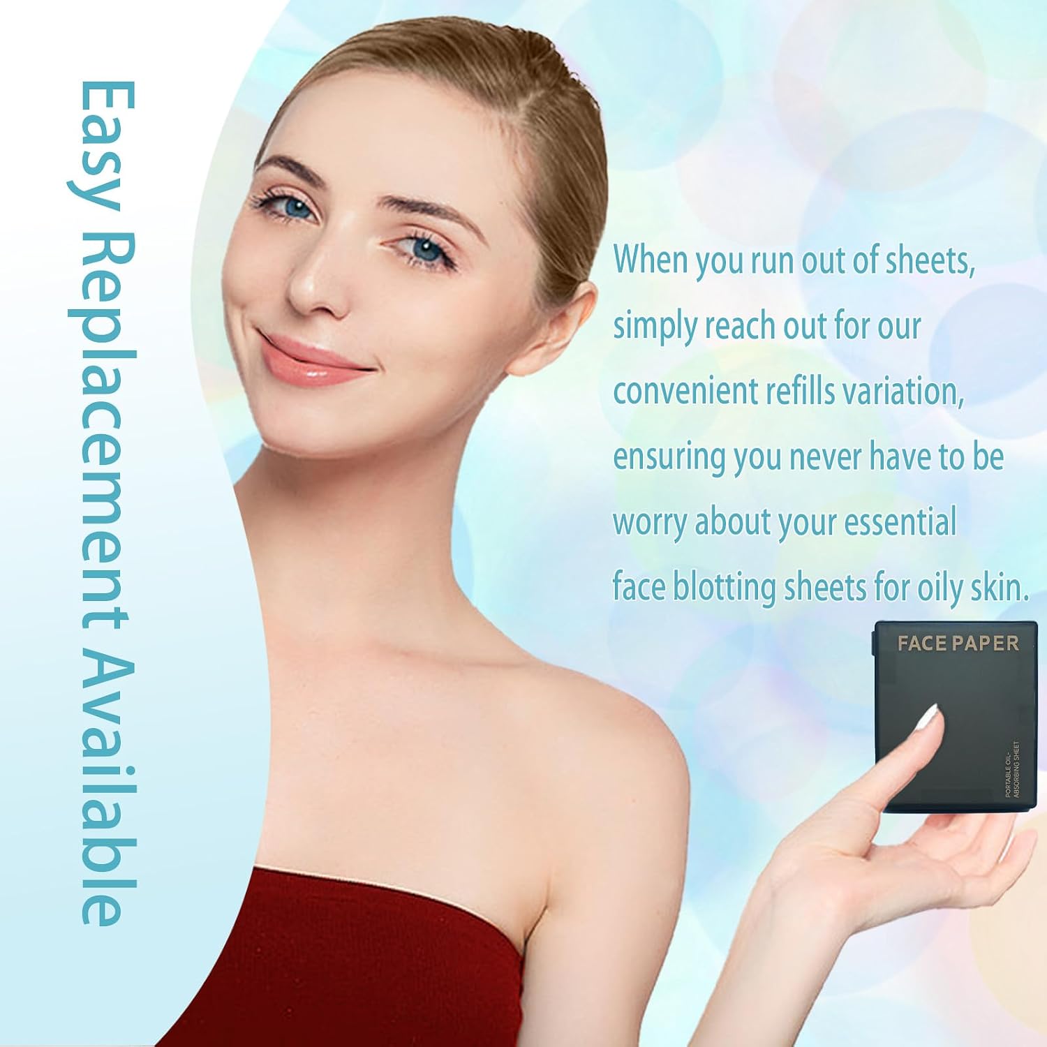 Oil Blotting Sheets for Face, 100Pcs Face Blotting Sheets for Oily Skin with Mirror & Makeup Puff, Natural Bamboo Charcoal Oil Control Film with little Storage Box (Black)
