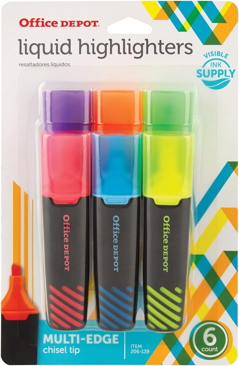 Amazon.com : Office Depot® Brand Liquid Highlighters, Chisel Point ...