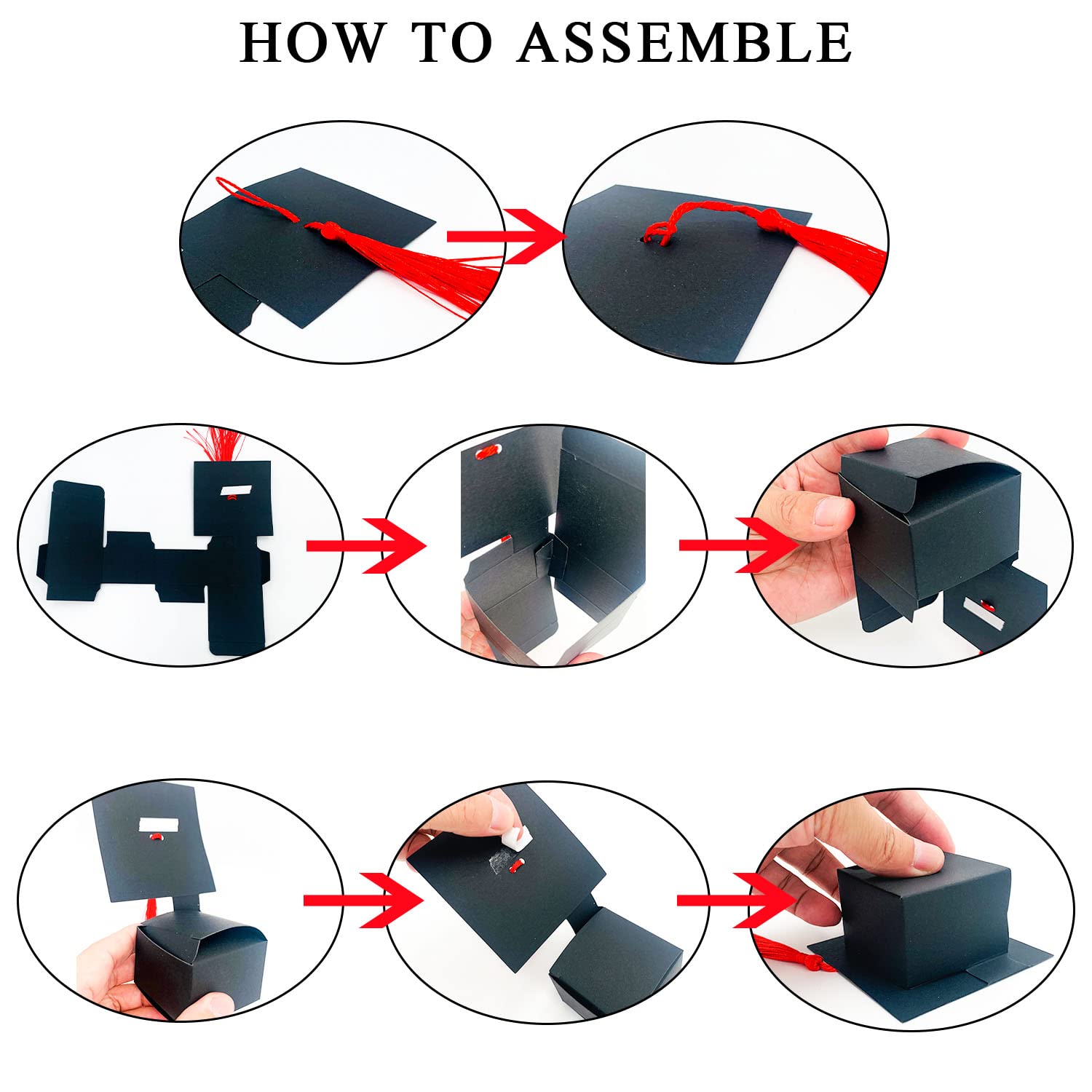 Scatoline Portaconfetti A Forma Di Cappello Di Laurea - Confezione Da 50 Pezzi Per Cerimonie - Idee Regalo Graduation - Foto 7