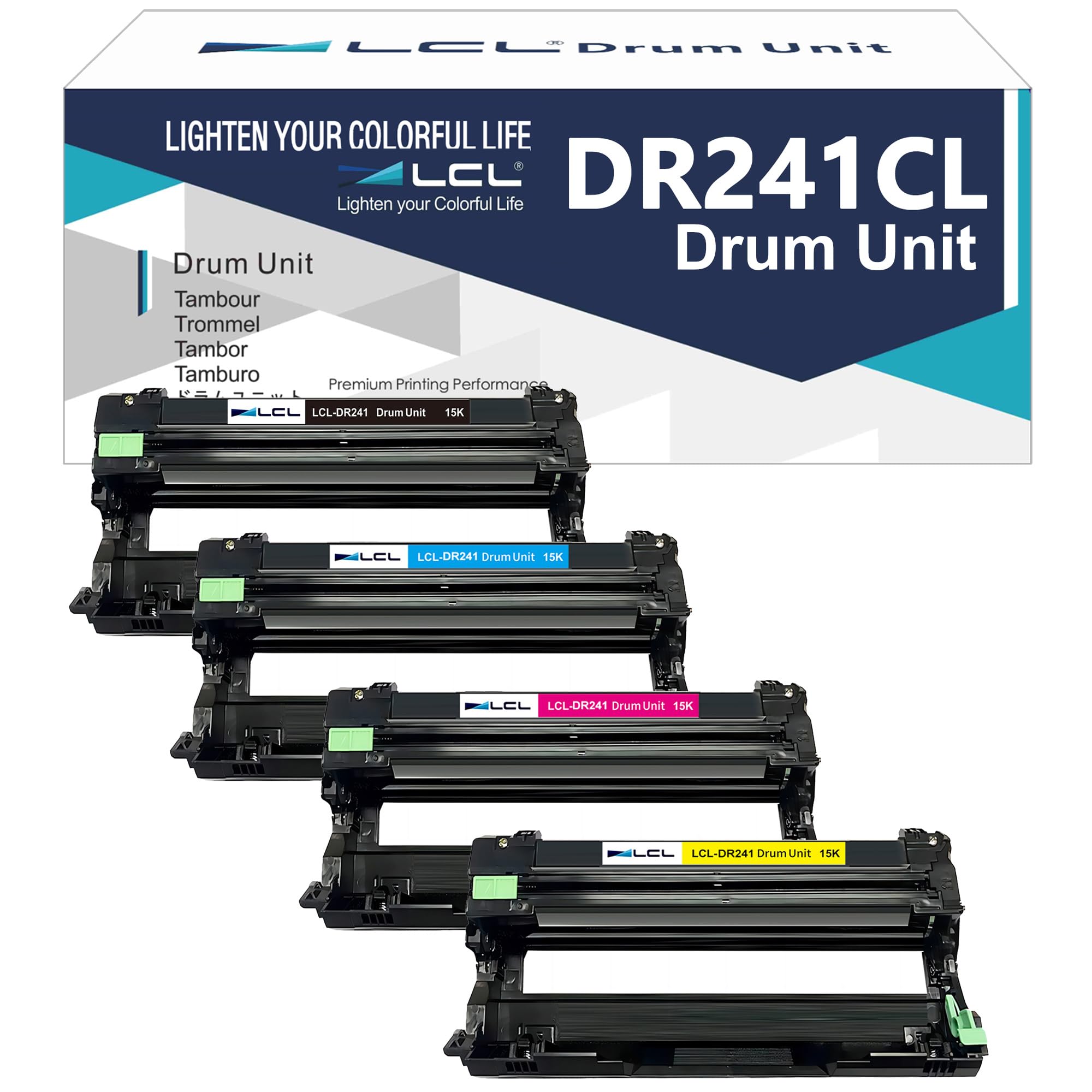 LCL Tambour DR-241 DR241 DR241CL DR-241CL pour Brother DCP-9015CDW 4pack