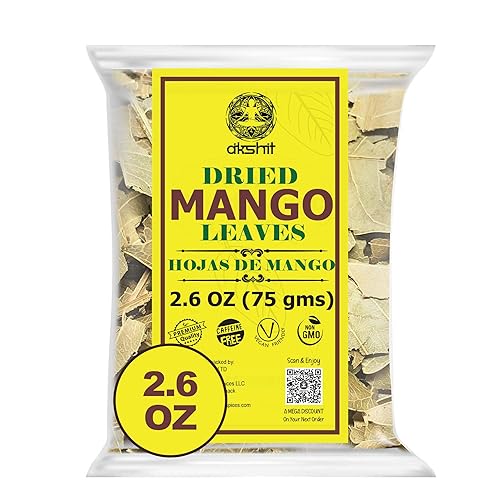 Akshit Té orgánico de hojas de mango secas, hojas de mango orgánico, sin cafeína, sin OMG, vegano, sin gluten, 2.6 onzas (2.65 oz), hace más de 28
