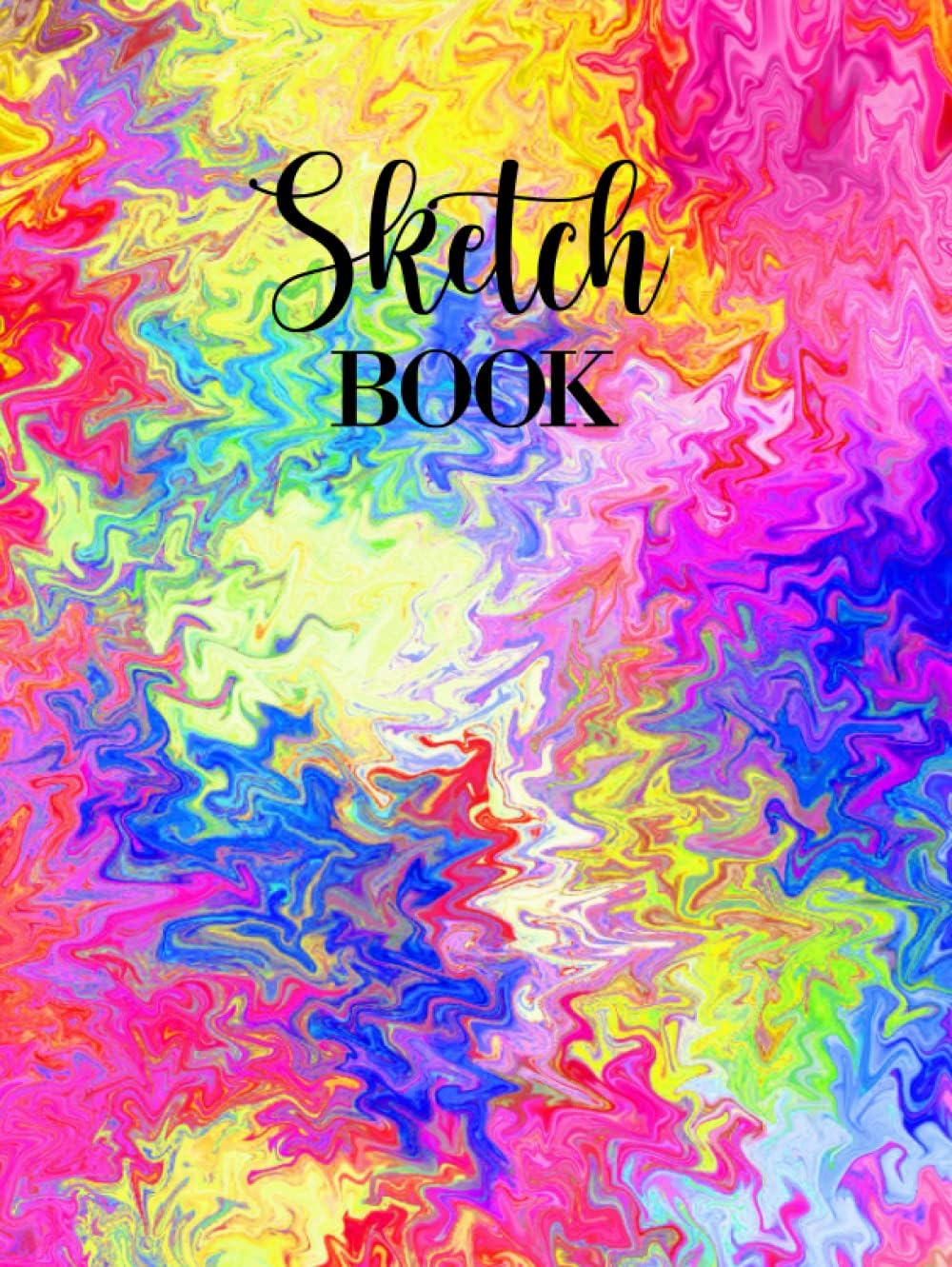 SKETCH BOOK: Large Notebook for Doodling, Sketches or Drawing: 100 Pages, 8.25" x 11". Marble Background Cover Sketchbook Blank Paper Drawing Journal