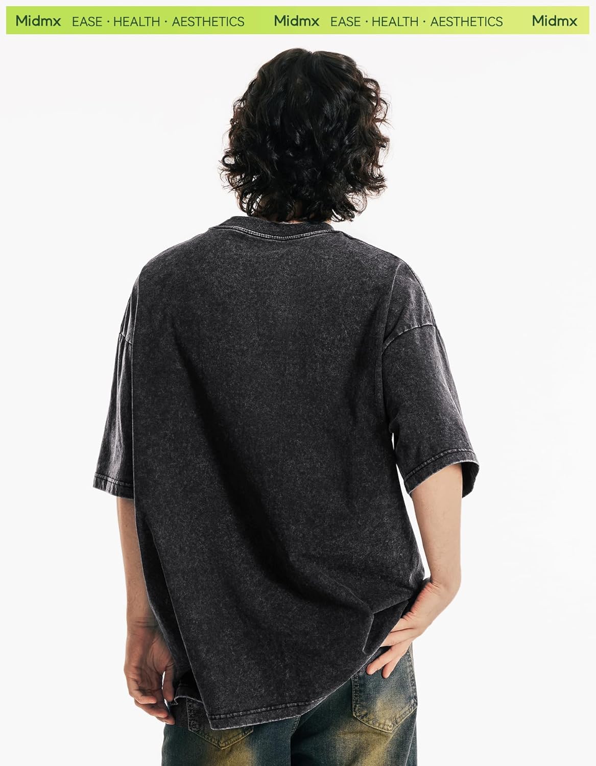 Oversize Cotton T Shirts for Women Unisex Mens Acid Washed T Shirt 100% Cotton - Image 3