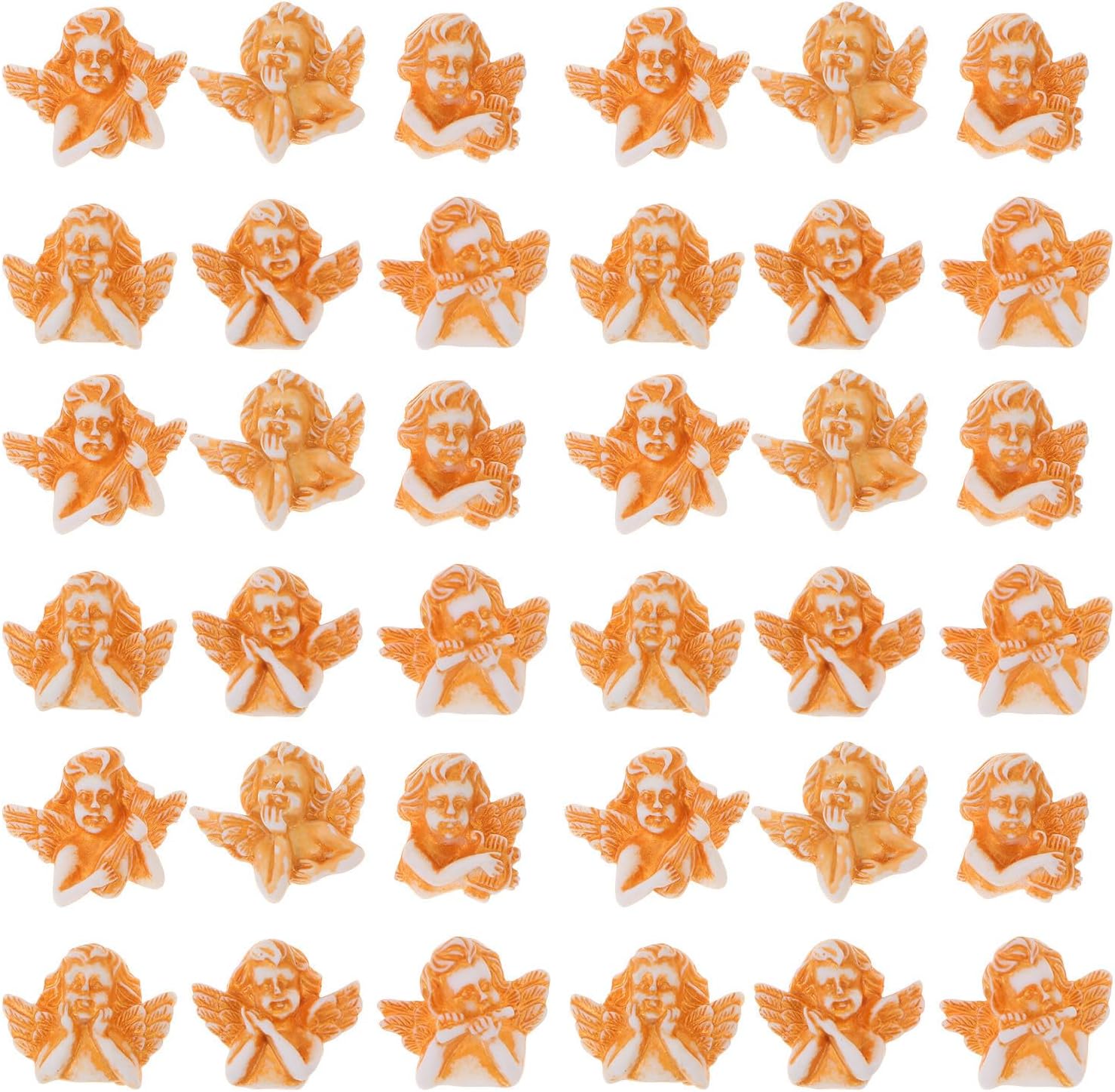 Angel Resin Charm Ornament 60pcs Golden DIY Craft Accessories Xmas