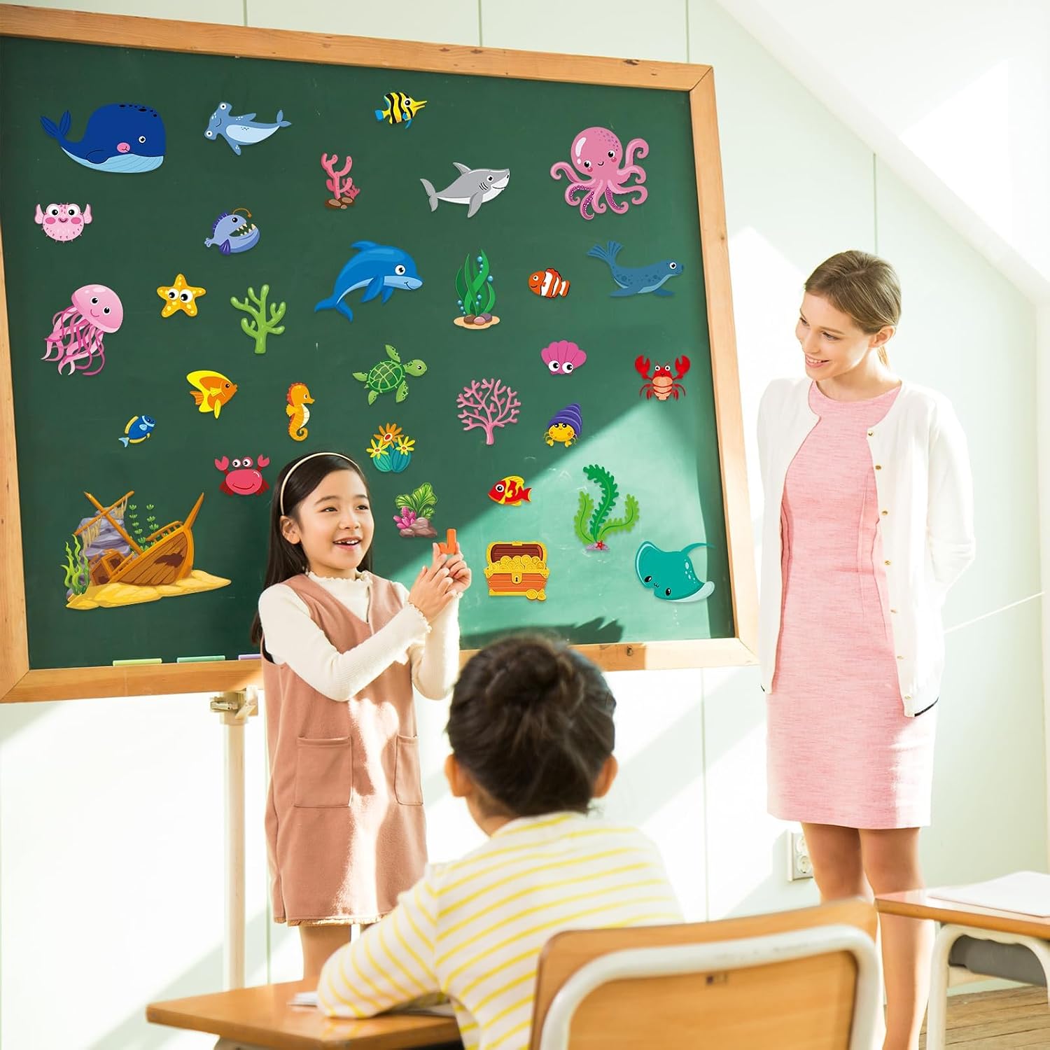 Ocean Animal Fridge Magnets for Toddlers 1-3 Under The Sea Magnetic Set Cute Sea Fish Summer Refrigerator Magnet for Kids Mailbox Metal Door Whiteboard Home Gift Favor Supplies image 4