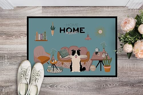 Miniatura 2 de Caroline's Treasures CK7963JMAT - Tapete para puerta delantera, 24 x 36 pulgadas, color negro y blanco, para entrada, antideslizante, lavable, de