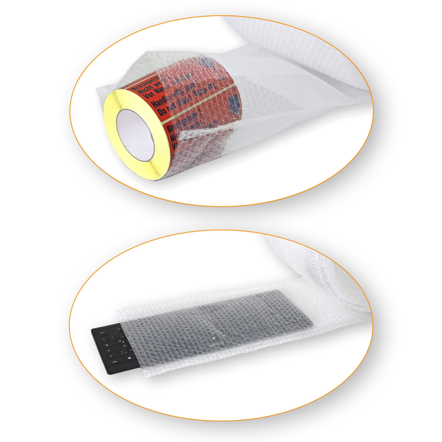 Schlauchluftpolsterfolie stark 80 µm | 250mm×50m | kleingenoppt | Luftpolsterfolie Schlauch | flexibler + effektiver Polsterschutz | recyclingfähig