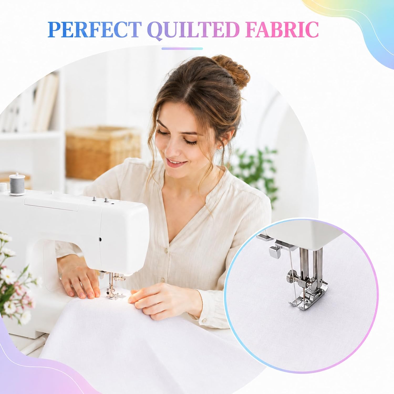 10 PCS White Cotton Fabric Squares, 10×10 Inch Blank Precut Fabric Squares