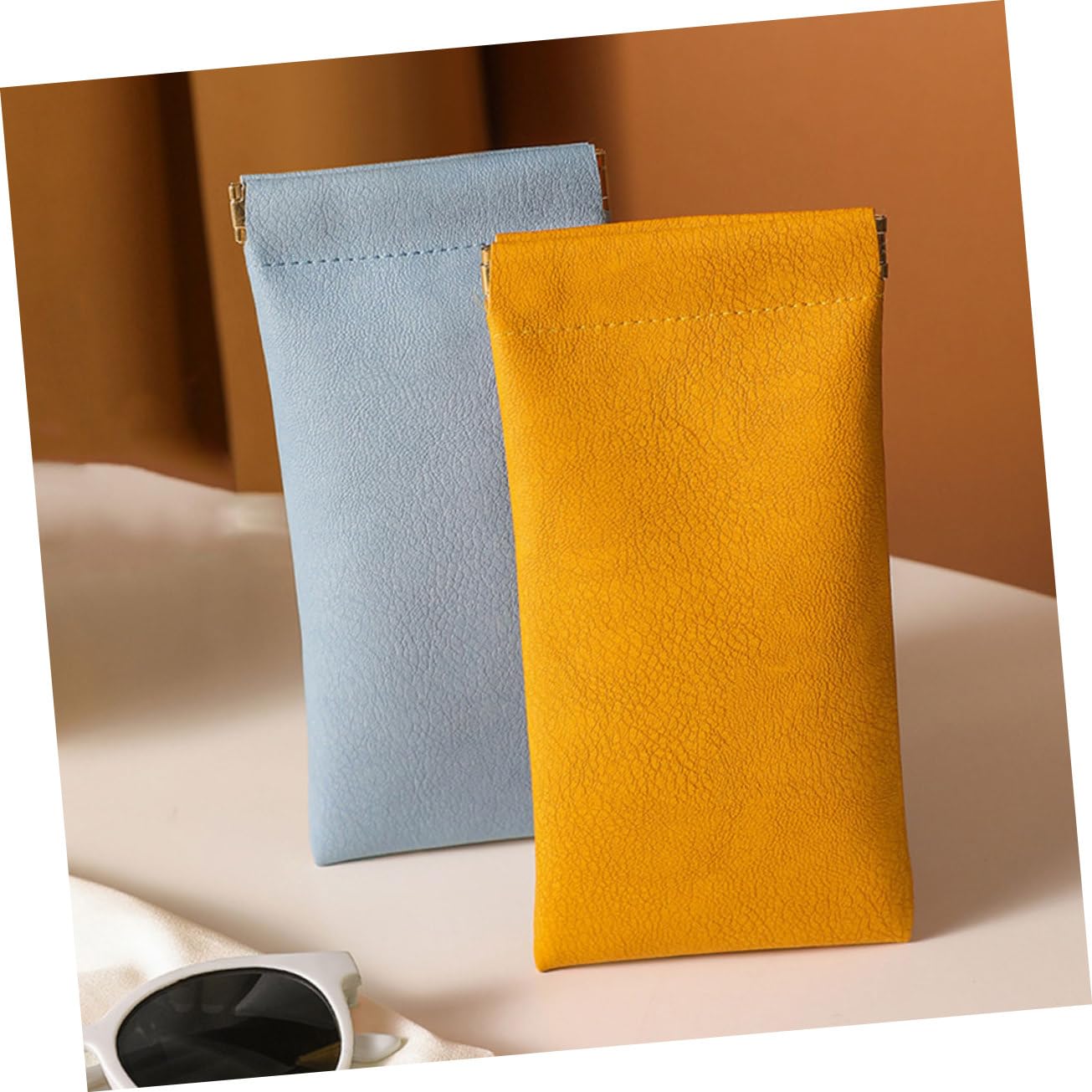 Healeved Brillenetui Reiseetui Hüllen Beutel Schlank Faltbar Transparent Sonnenbrillenschlitz Tragbar Trendy Protector Organizer Schützend Groß Damen Sonnenbrillenhalter Magnet