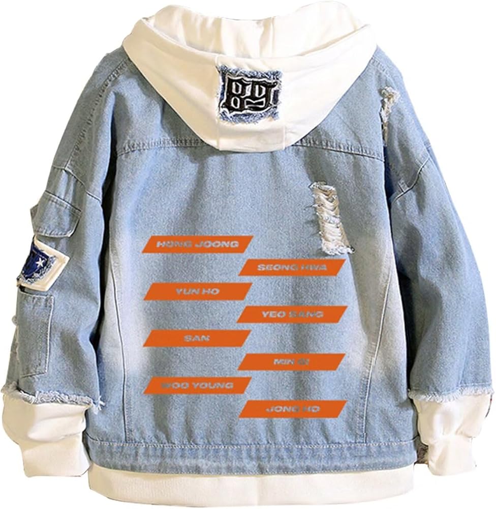 Amazon.com : KPOP Merchandise, Denim Jacket Hong joong, Seong hwa