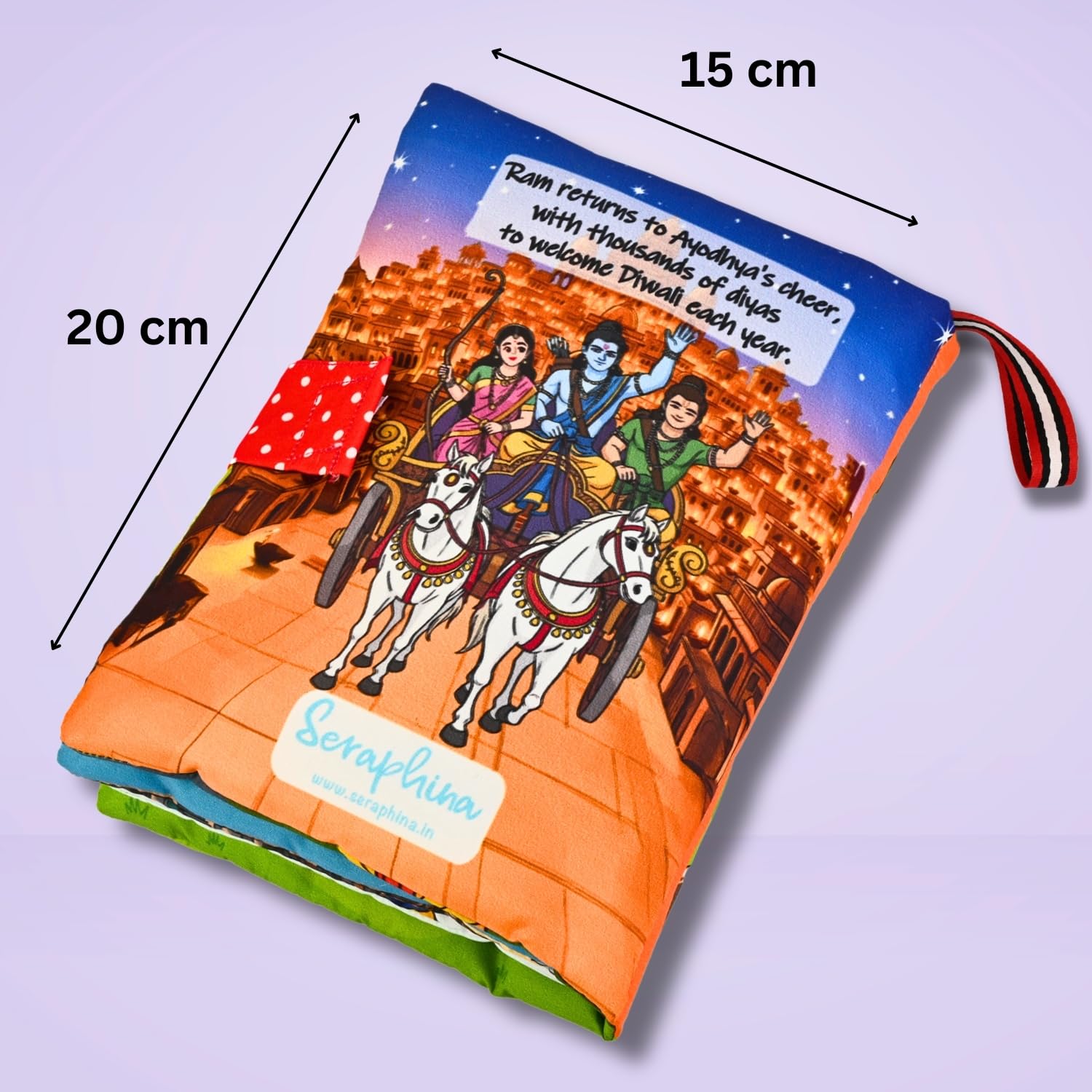 Seraphina My First Ramayan Cloth Book | Interactive Soft Baby Toy with Textures, Rattle & Zipper | Diwali & Dussehra Themed Toy for Ages 0-2 Years | Montessori Sensory Toys for Babies - Image 2 thumbnail