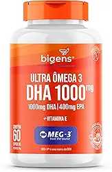 Ultra Omega 3, DHA 1000mg, 400mg EPA, com vitamina E, Certificado MEG-3, 60 Cápsulas, Bigens (Unidade)
