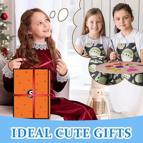 Miniatura 7 de Akkya Delantales de cocina para niños pequeños, delantal de pintura de chef con bolsillo, para hornear, arte, jardinería, bata personalizada para