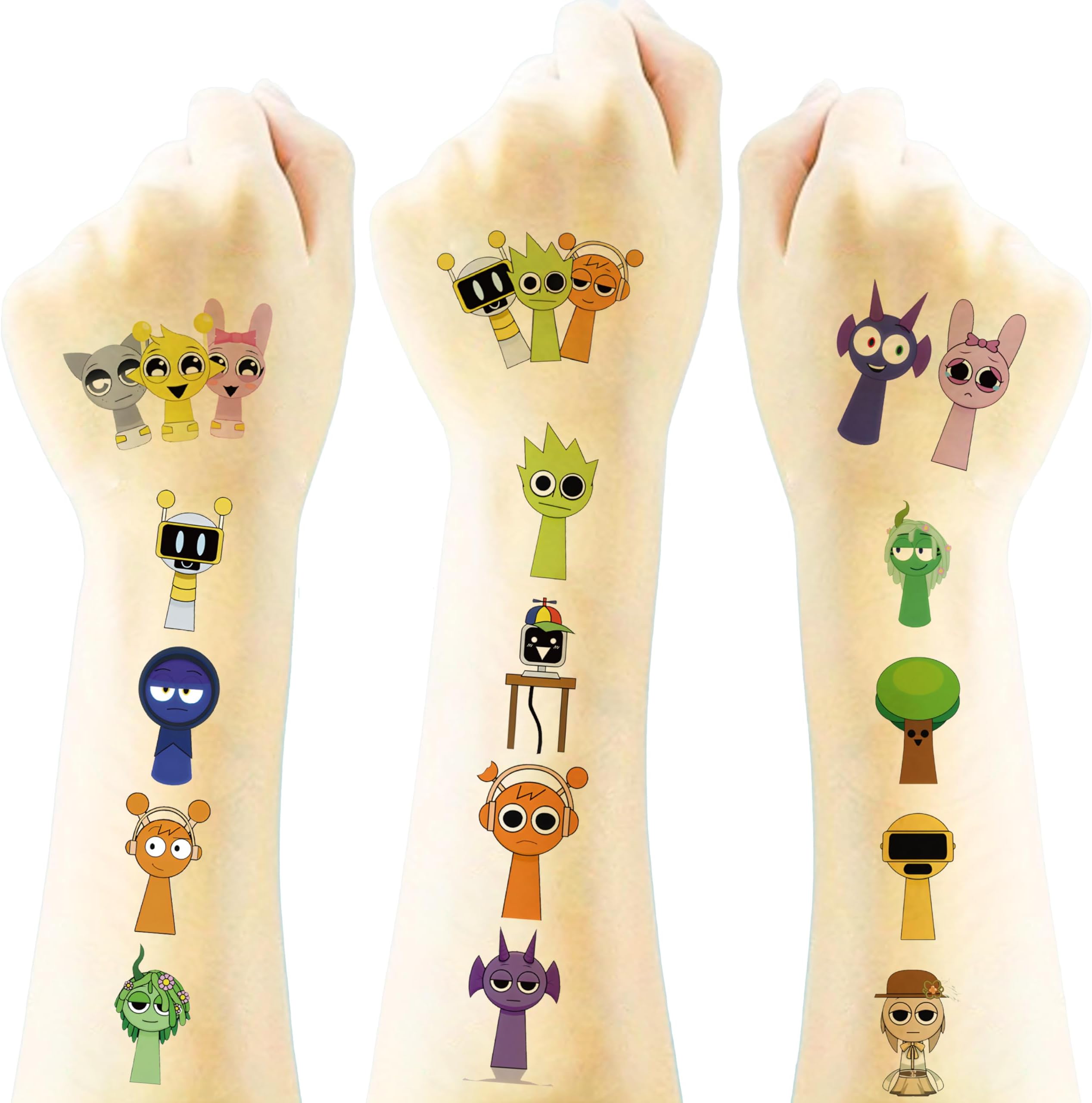 JCQAYB 40 Pieces Sprunki Temporary Tattoos For Kids, Birthday Party Favors Fake Stickers, Play Activities Decorations, Rewards Gifts