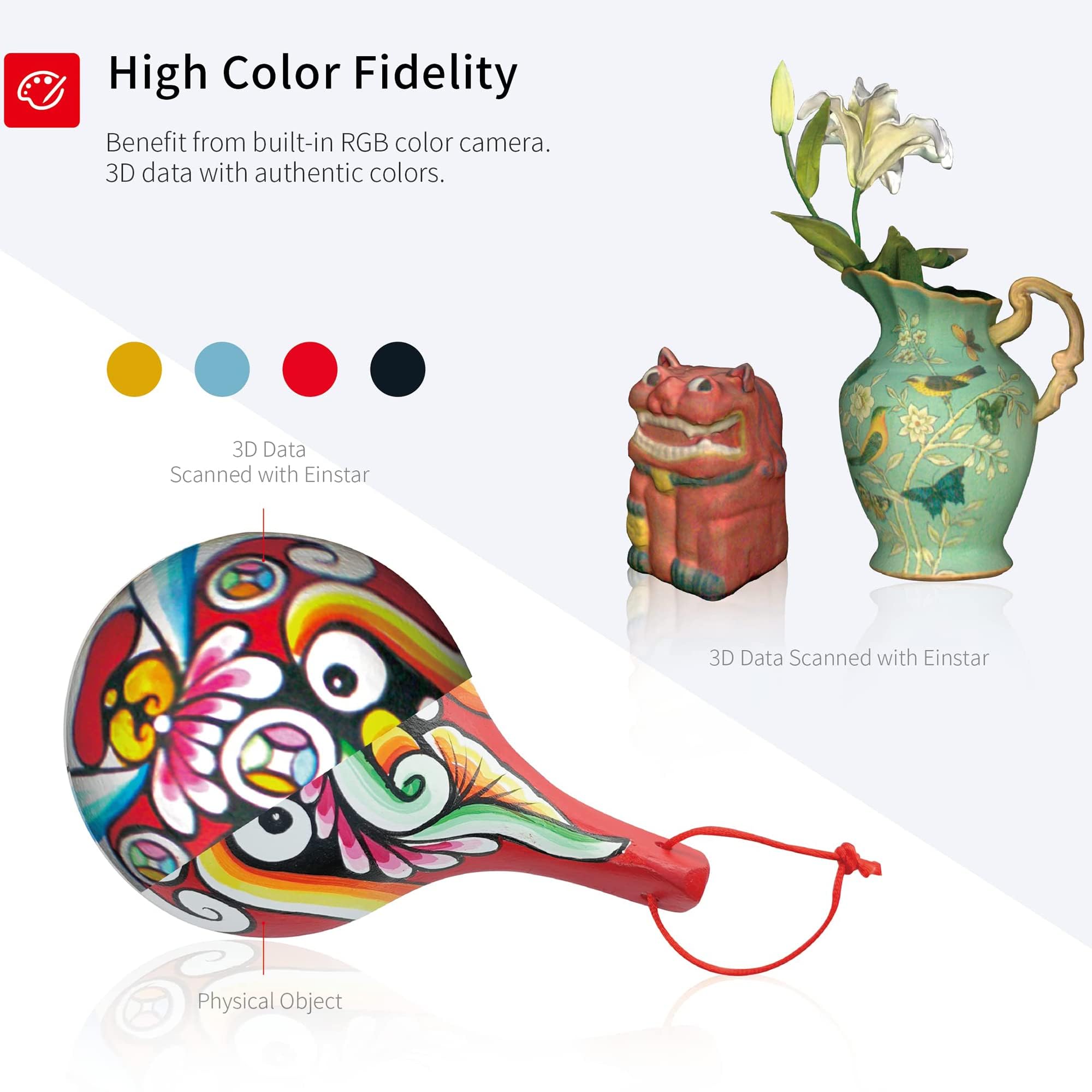 Scanner 3D portatile con fotocamera a colori RGB, scanner a luce strutturata a infrarossi per stampante 3D, risoluzione 0,1 mm, velocità di scansione 14FPS, raccolta dati, supporto scansione