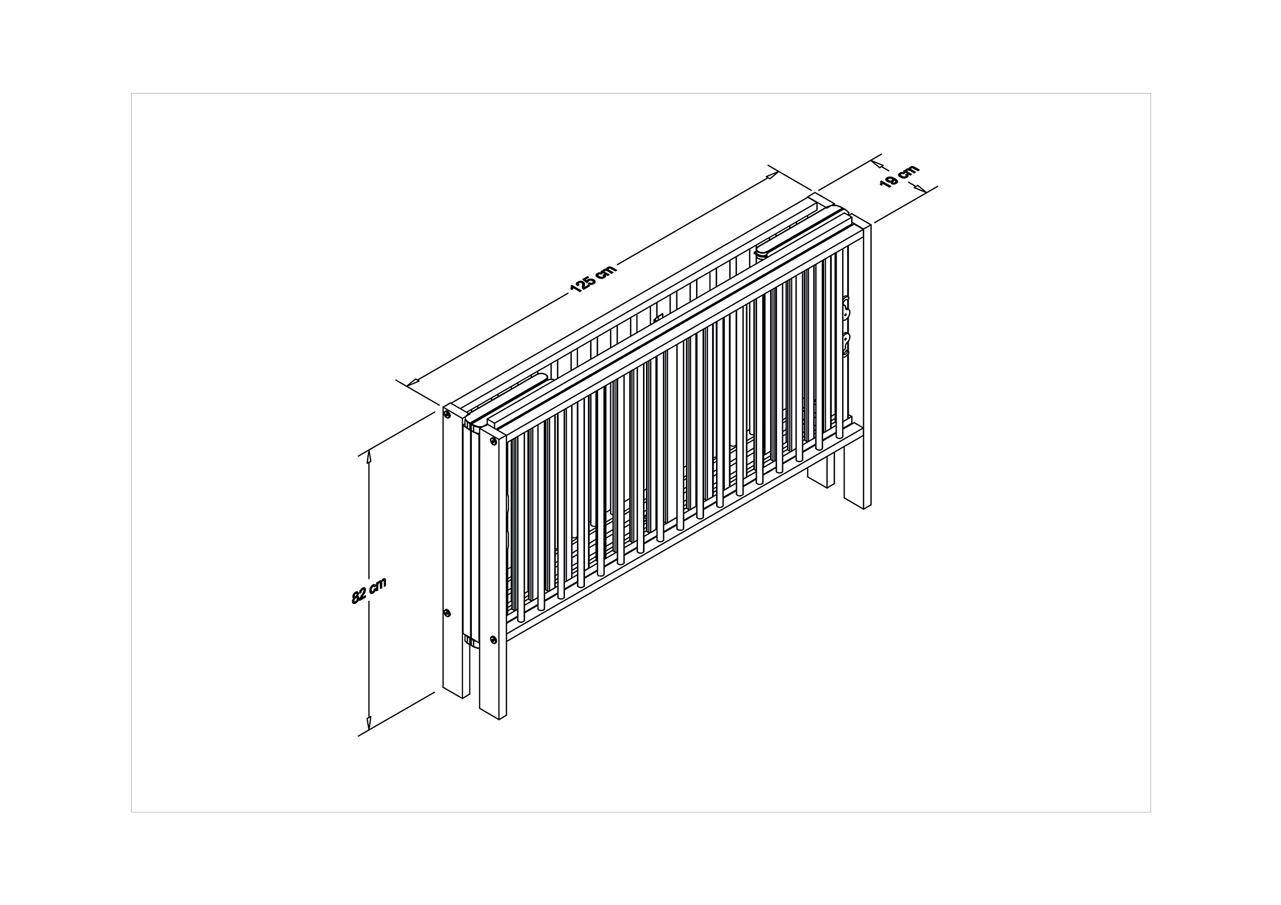 Tissi Lit Pliant de l'Enfant Bébé, Blanc, 60 x 120 cm, 1 Unité, 1 Unité