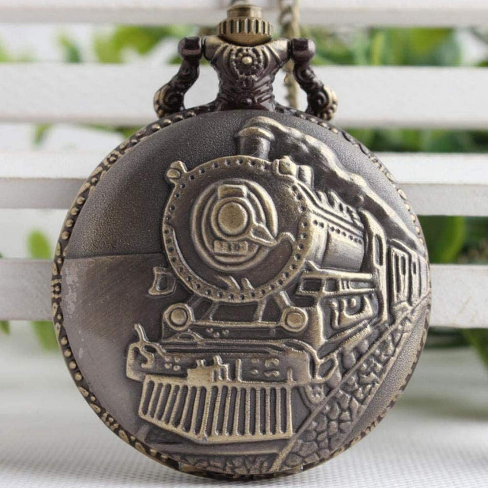Reloj de bolsillo Thomas Tren negro analógico contra la moda genérica