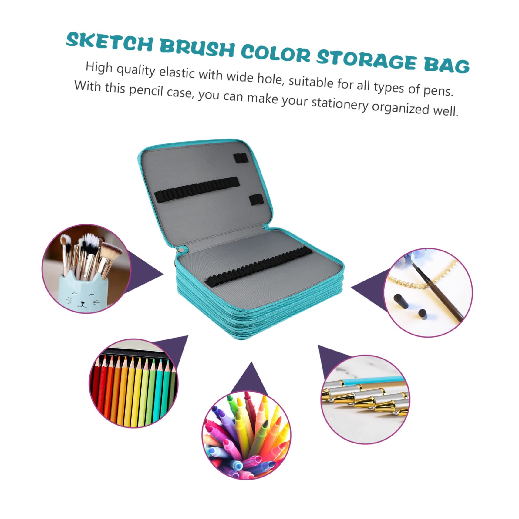 Pochette Porta Matite Per Disegno Astuccio Con Buche Organizer Multiuso Per Matite Colorate e Pennelli Capacità Per Artisti e Scuola