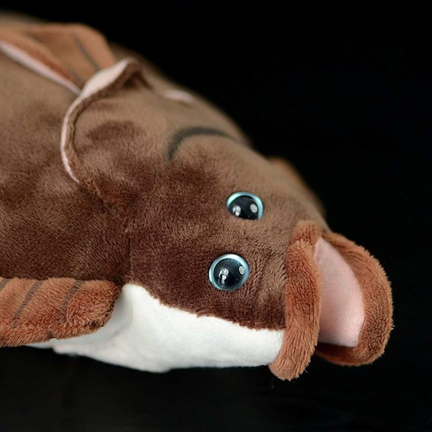 lilizzhoumax Halibut Plush Stuffed Animal, 16.9 Inch Dark Brown Simulation Halibut Plush Stuffed Toy Simulate Real Animal Plush Toy, Toy for Boys and Girls