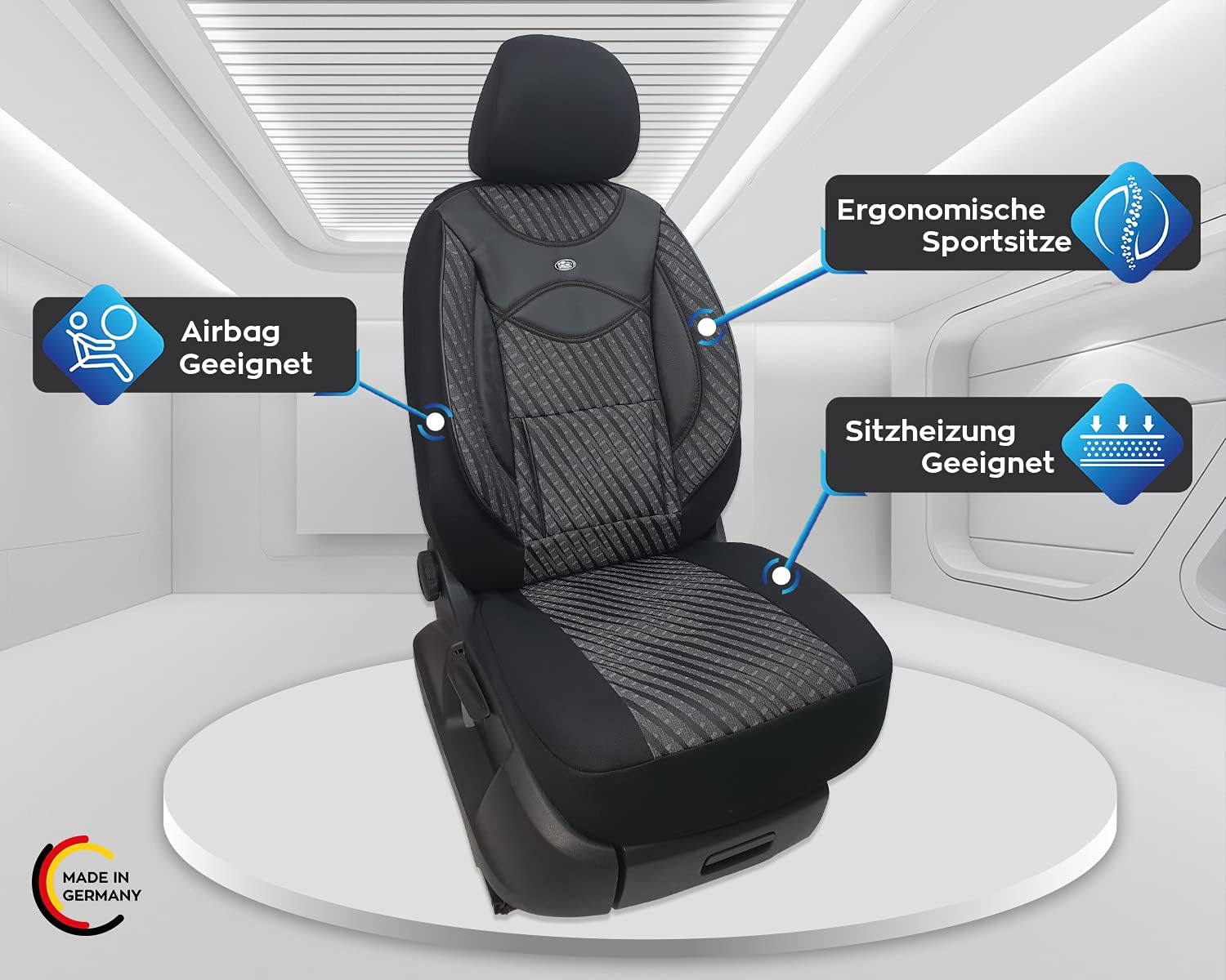 BREMER SITZBEZÜGE Seat Covers Compatible with Fiat Ducato 250 Driver & Passenger from Year of Manufacture 2006 Colour Number: 115