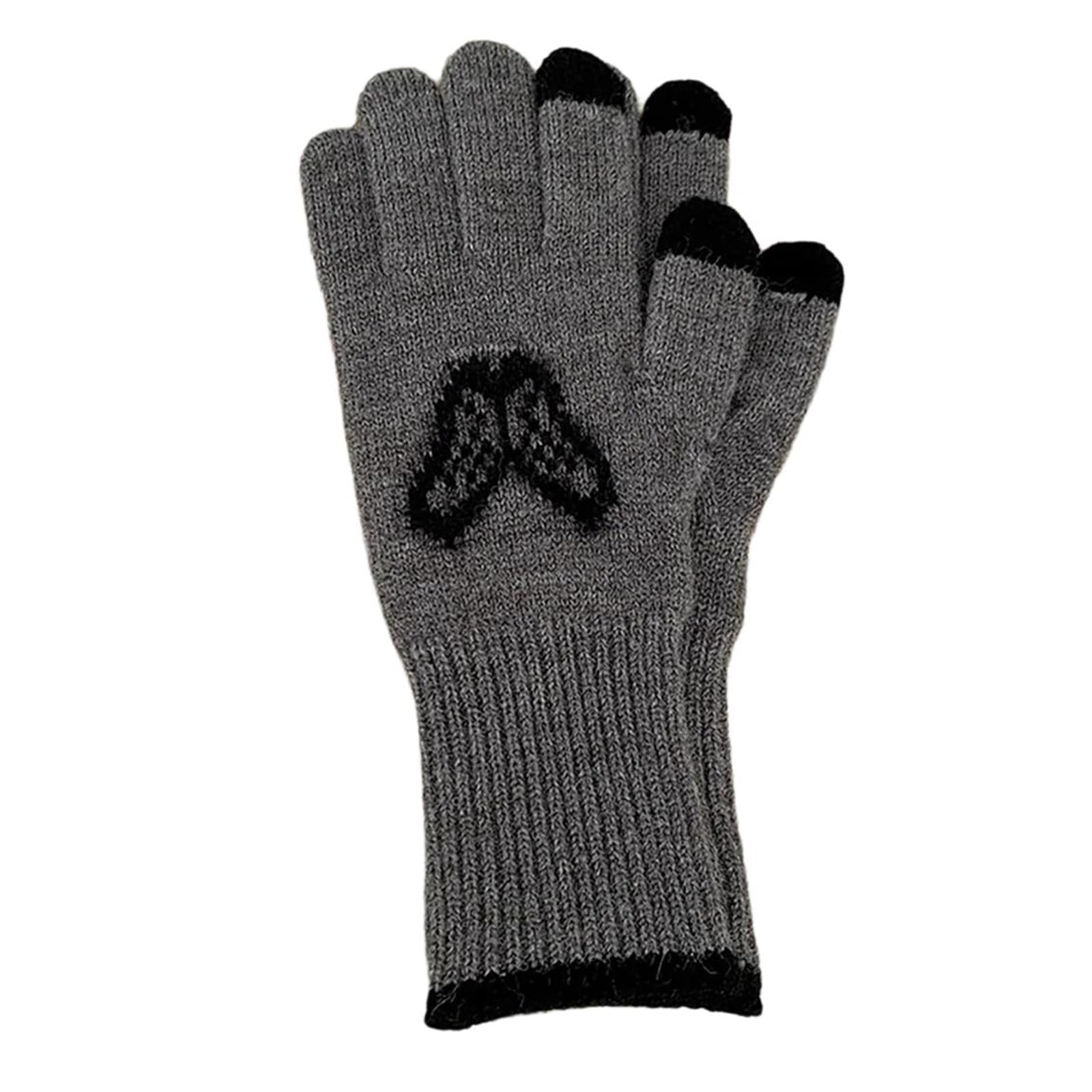 1pair Warm Knitted Gloves Winter Touchscreens Mittens Thickened Warm Gloves for Outdoor Sports and Snow Activity